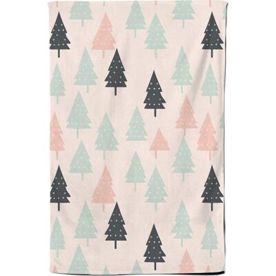 Warren Reed - Designer Christmas Tree Silhouette Pattern Tea Towel in Green Green Warren Reed - Designer Christmas Tree Silhouette Pattern Tea Towel in Green Green