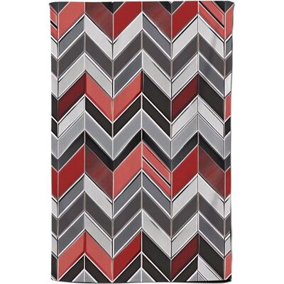 Warren Reed - Designer Red Grey Geometric Pattern Tea Towel Grey Warren Reed - Designer Red Grey Geometric Pattern Tea Towel Grey