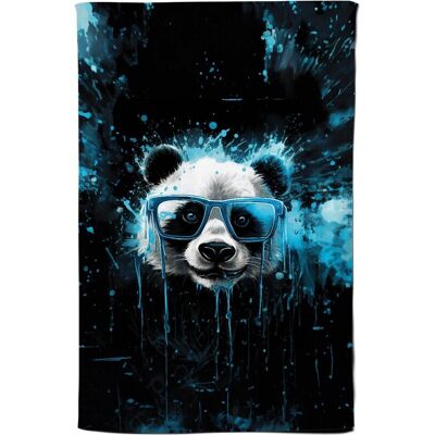 Warren Reed - Designer Blue Splashart Panda Face Tea Towel Blue Warren Reed - Designer Blue Splashart Panda Face Tea Towel Blue