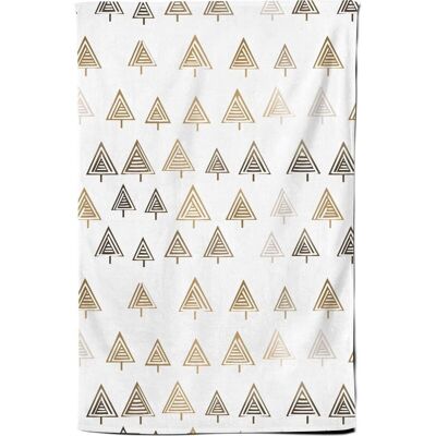 Warren Reed - Designer Geometric Christmas Tree Pattern Tea Towel in White White Warren Reed - Designer Geometric Christmas Tree Pattern Tea Towel in White White