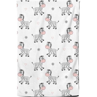 Warren Reed - Designer Cute Hand Drawn Zebra Tea Towel in White White Warren Reed - Designer Cute Hand Drawn Zebra Tea Towel in White White