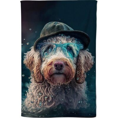Warren Reed - Designer Labradoodle Dog Splashart Tea Towel Multicolor Warren Reed - Designer Labradoodle Dog Splashart Tea Towel Multicolor