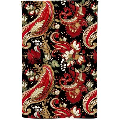 Warren Reed - Designer Paisley Christmas Stars Red Tea Towel Red Warren Reed - Designer Paisley Christmas Stars Red Tea Towel Red
