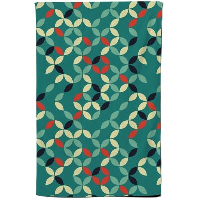 Warren Reed - Designer Geometric Pattern Design Tea Towel in Green Green Warren Reed - Designer Geometric Pattern Design Tea Towel in Green Green