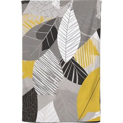 Warren Reed - Designer Grey Yellow Autumn Leaves Tea Towel Yellow Warren Reed - Designer Grey Yellow Autumn Leaves Tea Towel Yellow