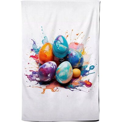 Warren Reed - Designer Abstract Expressionist watercolor Easter eggs Tea Towel Multicolor Warren Reed - Designer Abstract Expressionist watercolor Easter eggs Tea Towel Multicolor