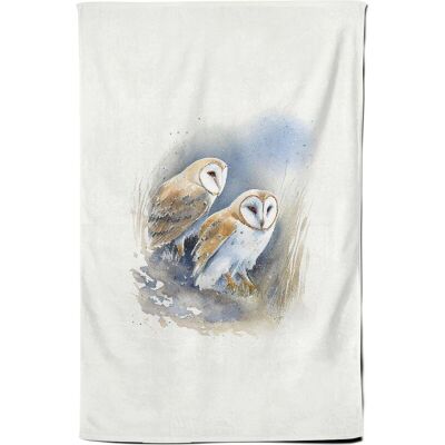 Warren Reed - Designer Barn Ano Owls Watercolour Tea Towel in Brown Brown Warren Reed - Designer Barn Ano Owls Watercolour Tea Towel in Brown Brown