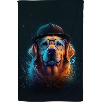 Warren Reed - Designer Golden Retriever Dog Splashart Tea Towel Multicolor Warren Reed - Designer Golden Retriever Dog Splashart Tea Towel Multicolor