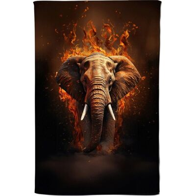 Warren Reed - Designer Splashart Elephant & fire Tea Towel in Orange Orange Warren Reed - Designer Splashart Elephant & fire Tea Towel in Orange Orange