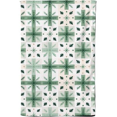 Warren Reed - Designer Christmas Quilting Squares, Green & White, Geometric Tea Towel Green Warren Reed - Designer Christmas Quilting Squares, Green & White, Geometric Tea Towel Green