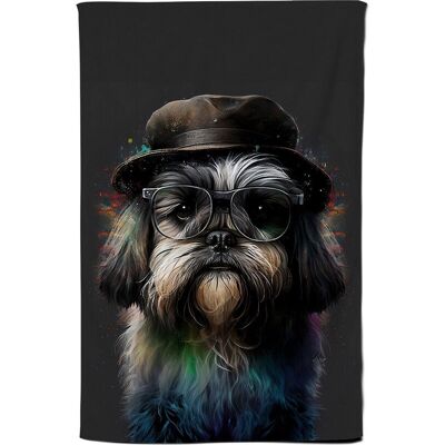 Warren Reed - Designer Lhasa Apso Dog Splashart Tea Towel Multicolor Warren Reed - Designer Lhasa Apso Dog Splashart Tea Towel Multicolor