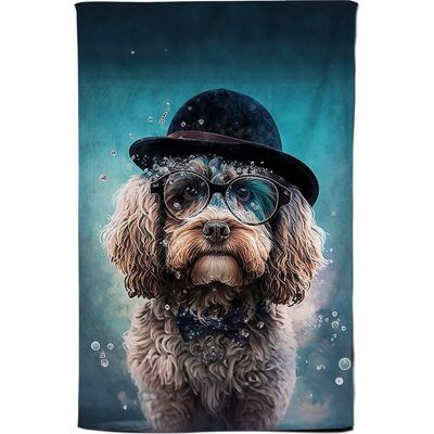Warren Reed - Designer Cockapoo Dog Splashart Tea Towel Multicolor Warren Reed - Designer Cockapoo Dog Splashart Tea Towel Multicolor