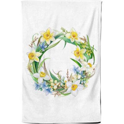 Warren Reed - Designer Boho Daffodil Watercolour Wreath Tea Towel Multicolor Warren Reed - Designer Boho Daffodil Watercolour Wreath Tea Towel Multicolor