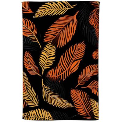 Warren Reed - Designer Orange Feather Leaves Tea Towel Orange Warren Reed - Designer Orange Feather Leaves Tea Towel Orange
