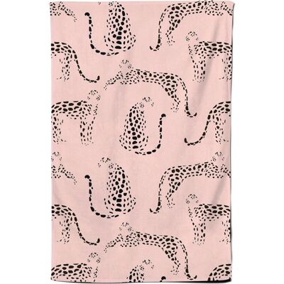 Warren Reed - Designer Abstract Leopard Pattern Tea Towel in Pink Pink Warren Reed - Designer Abstract Leopard Pattern Tea Towel in Pink Pink