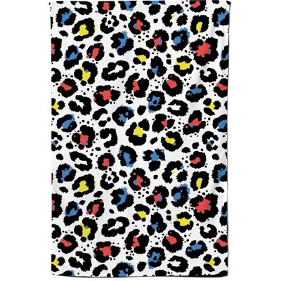 Warren Reed - Designer Coloured Leopard Print Tea Towel in Blue Blue Warren Reed - Designer Coloured Leopard Print Tea Towel in Blue Blue