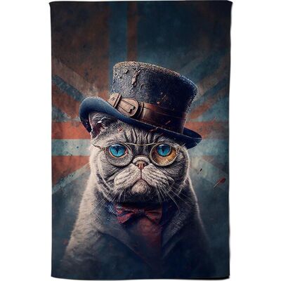 Warren Reed - Designer British Shorthair Cat Splashart Tea Towel Multicolor Warren Reed - Designer British Shorthair Cat Splashart Tea Towel Multicolor