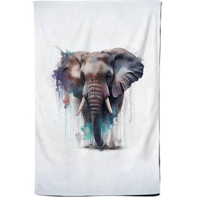 Warren Reed - Designer Elephant Splashart Tea Towel in Yellow Yellow Warren Reed - Designer Elephant Splashart Tea Towel in Yellow Yellow