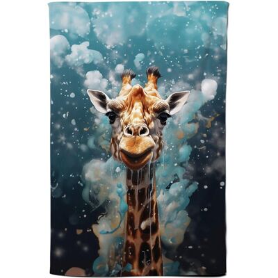 Warren Reed - Designer Splashart Giraffe Face Tea Towel in Grey Grey Warren Reed - Designer Splashart Giraffe Face Tea Towel in Grey Grey