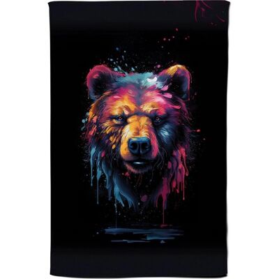 Warren Reed - Designer Splashart Bear Face Tea Towel in Brown Brown Warren Reed - Designer Splashart Bear Face Tea Towel in Brown Brown