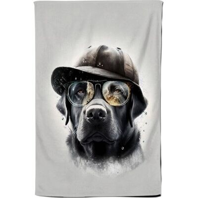 Warren Reed - Designer Labrador Retriever Dog With Hat Splashart Tea Towel Multicolor Warren Reed - Designer Labrador Retriever Dog With Hat Splashart Tea Towel Multicolor