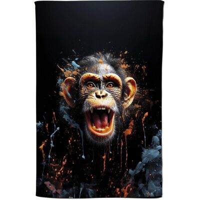 Warren Reed - Designer Monkey Face Splashart Tea Towel in Orange Orange Warren Reed - Designer Monkey Face Splashart Tea Towel in Orange Orange