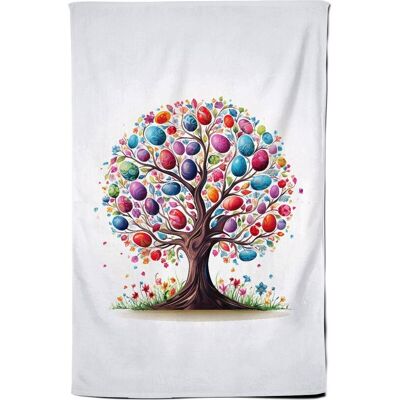 Warren Reed - Designer Whimsical Easter Egg Tree Tea Towel Multicolor Warren Reed - Designer Whimsical Easter Egg Tree Tea Towel Multicolor
