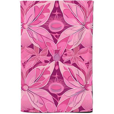 Warren Reed - Designer Pink Abstract Floral Design Tea Towel Pink Warren Reed - Designer Pink Abstract Floral Design Tea Towel Pink