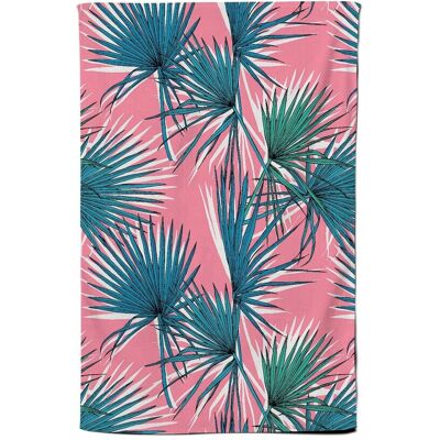 Warren Reed - Designer Pink Green Fan Palms Tea Towel Pink Warren Reed - Designer Pink Green Fan Palms Tea Towel Pink
