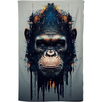Warren Reed - Designer Gorilla Face Splashart Tea Towel in Brown Brown Warren Reed - Designer Gorilla Face Splashart Tea Towel in Brown Brown
