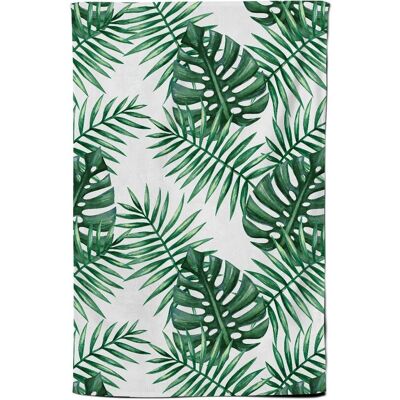 Warren Reed - Designer Watercolour Tropical Leaves Tea Towel in Green Green Warren Reed - Designer Watercolour Tropical Leaves Tea Towel in Green Green