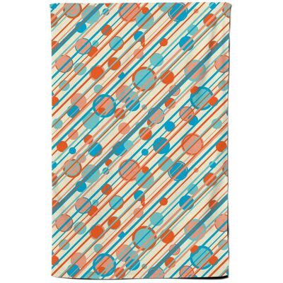 Warren Reed - Designer Retro Stripes & Circles Tea Towel in Blue Blue Warren Reed - Designer Retro Stripes & Circles Tea Towel in Blue Blue