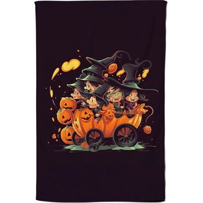 Warren Reed - Designer Cartoon Illustrations A Magical Pumpkin Carriage With Tea Towel in Orange Orange Warren Reed - Designer Cartoon Illustrations A Magical Pumpkin Carriage With Tea Towel in Orange Orange