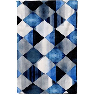 Warren Reed - Designer Square Checkered Pattern Tea Towel in Blue Blue Warren Reed - Designer Square Checkered Pattern Tea Towel in Blue Blue