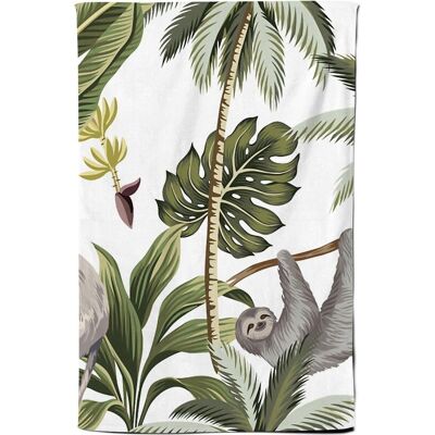 Warren Reed - Designer Tropical Sloths Tea Towel in Green Green Warren Reed - Designer Tropical Sloths Tea Towel in Green Green