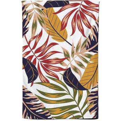 Warren Reed - Designer Hawaiian Style Jungle Leaves Tea Towel in Brown Brown Warren Reed - Designer Hawaiian Style Jungle Leaves Tea Towel in Brown Brown