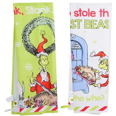 The Grinch Kitchen Towel 2 Pack in Green Green The Grinch Kitchen Towel 2 Pack in Green Green