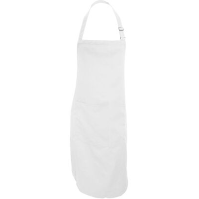 Dennys Catering Bib Apron With Pocket One Size in White White Dennys Catering Bib Apron With Pocket One Size in White White
