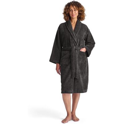 CHRISTY Women's 'Supersoft Cosy' Microvelour Bath Robe in Charcoal Size: Large/XL Charcoal L/XL CHRISTY Women's 'Supersoft Cosy' Microvelour Bath Robe in Charcoal Size: Large/XL Charcoal L/XL