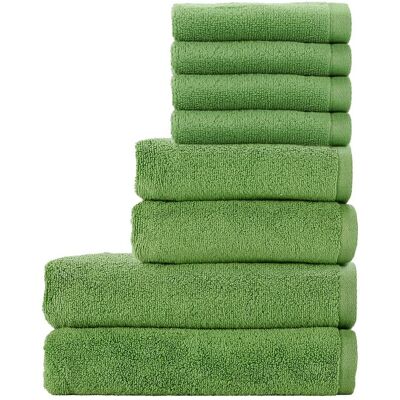 CHRISTY 'Cirrus' Lightweight Fluffy Softloft Cotton 8 Piece Towel Bale in Green Green CHRISTY 'Cirrus' Lightweight Fluffy Softloft Cotton 8 Piece Towel Bale in Green Green