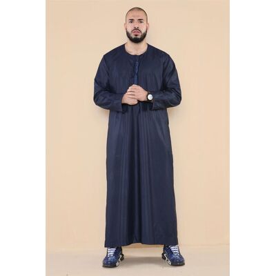 Thobez Men's Omani Eid Tassel Thobe Jubba in Navy Size: 54R Navy 54R Thobez Men's Omani Eid Tassel Thobe Jubba in Navy Size: 54R Navy 54R