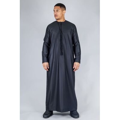 Thobez Men's Thobe Emirati Islamic Clothing String Tassel in Black Size: 60S Black 60S Thobez Men's Thobe Emirati Islamic Clothing String Tassel in Black Size: 60S Black 60S