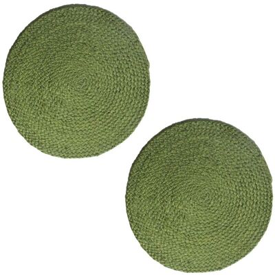 Esselle Ure Jute Rope Placemat 2 Pack in Olive Olive Esselle Ure Jute Rope Placemat 2 Pack in Olive Olive