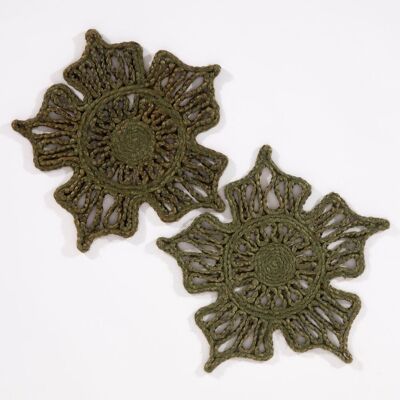 Esselle Severn Jute Star Placemat 2 Pack in Olive Olive Esselle Severn Jute Star Placemat 2 Pack in Olive Olive
