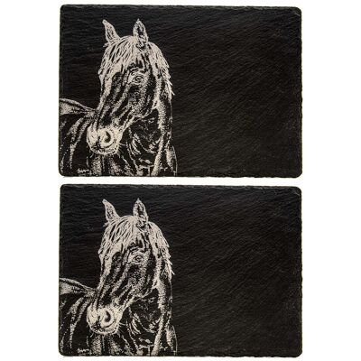 The Just Slate Company - Horse Portrait Slate - placemats The Just Slate Company - Horse Portrait Slate - placemats