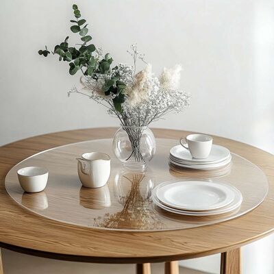 Nicoman PVC Clear Transparent Round Table Mat - 105cm Clear Nicoman PVC Clear Transparent Round Table Mat - 105cm Clear