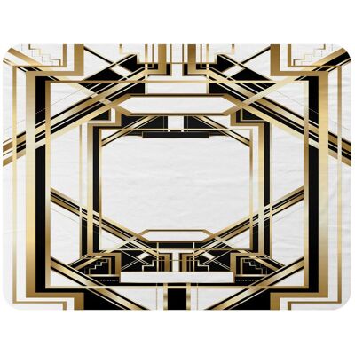 Benjamin Tate Design Art Deco Golden Black Frame Blanket in Natural Size: 120 cm x 150 cm Natural 120 cm x 150 cm Benjamin Tate Design Art Deco Golden Black Frame Blanket in Natural Size: 120 cm x 150 cm Natural 120 cm x 150 cm