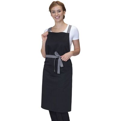 Dennys Cross Back Full Apron in Black Black Dennys Cross Back Full Apron in Black Black