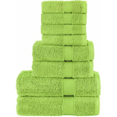 Berkfield Home 8 Piece Premium Towel Set SOLUND Apple Green 600 gsm Green Berkfield Home 8 Piece Premium Towel Set SOLUND Apple Green 600 gsm Green