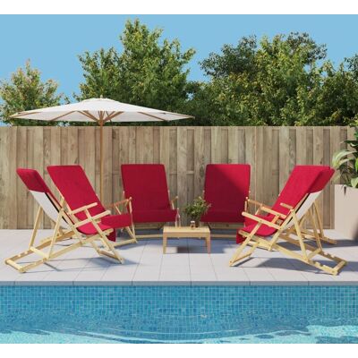 Berkfield Home Beach Towels 6 pcs Burgundy 60x135 cm Fabric 400 GSM in Red Red Berkfield Home Beach Towels 6 pcs Burgundy 60x135 cm Fabric 400 GSM in Red Red